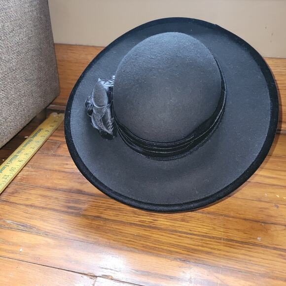 Women's Scala Hat 100% Wool USA Black - Picture 4 of 8